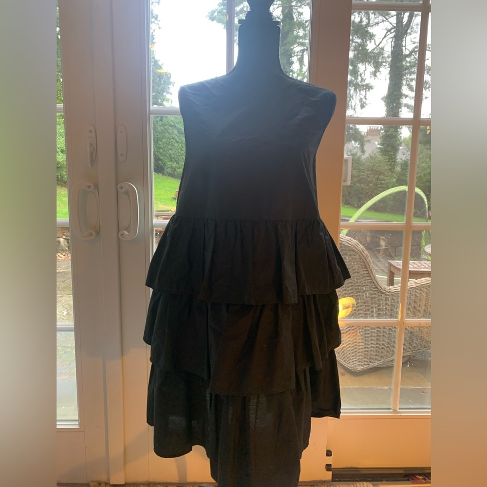 Who What Wear for Target black sleeveless tiered ruffle cotton dress